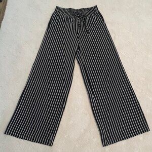 Ralph Lauren WIDE LEG Black and White Stripe Palazzo Pants  – MEDIUM